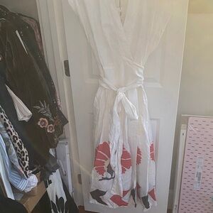 NWT Greek Archaic Kori Linen Wrap Maxi Dress